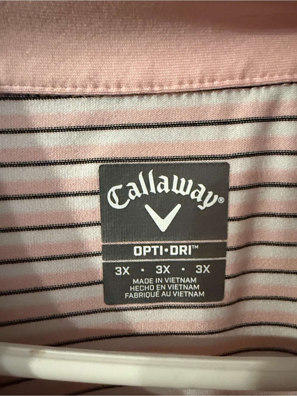 Callaway Pink and Black Striped Polo Top